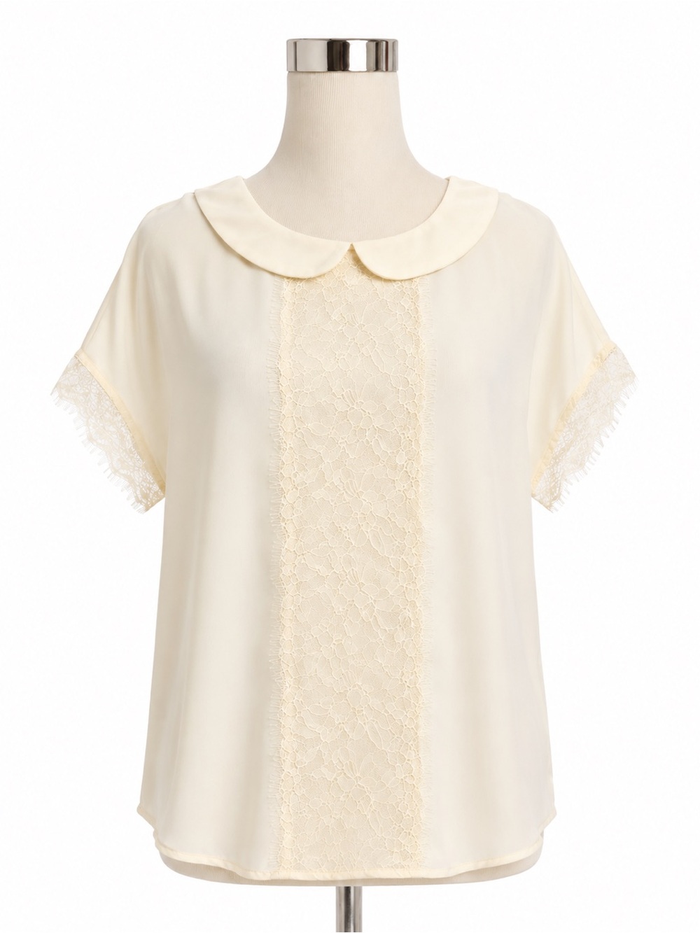 LC Lauren Conrad • Ivory Lace Trimmed Blouse